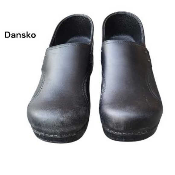 40 Dansko Phoebe Black Leather Slip On Loafer Clog Nurse Work Shoe Women 9.5 10 - Picture 12 of 13